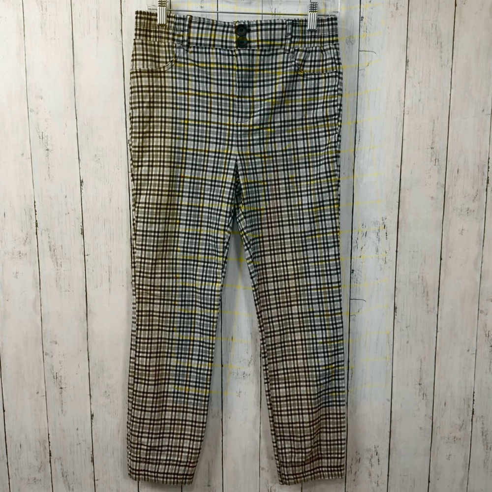 Chocolate U.S.A. Women's‎ Multicolor Plaid Ankle Skinny Pants Size Medium